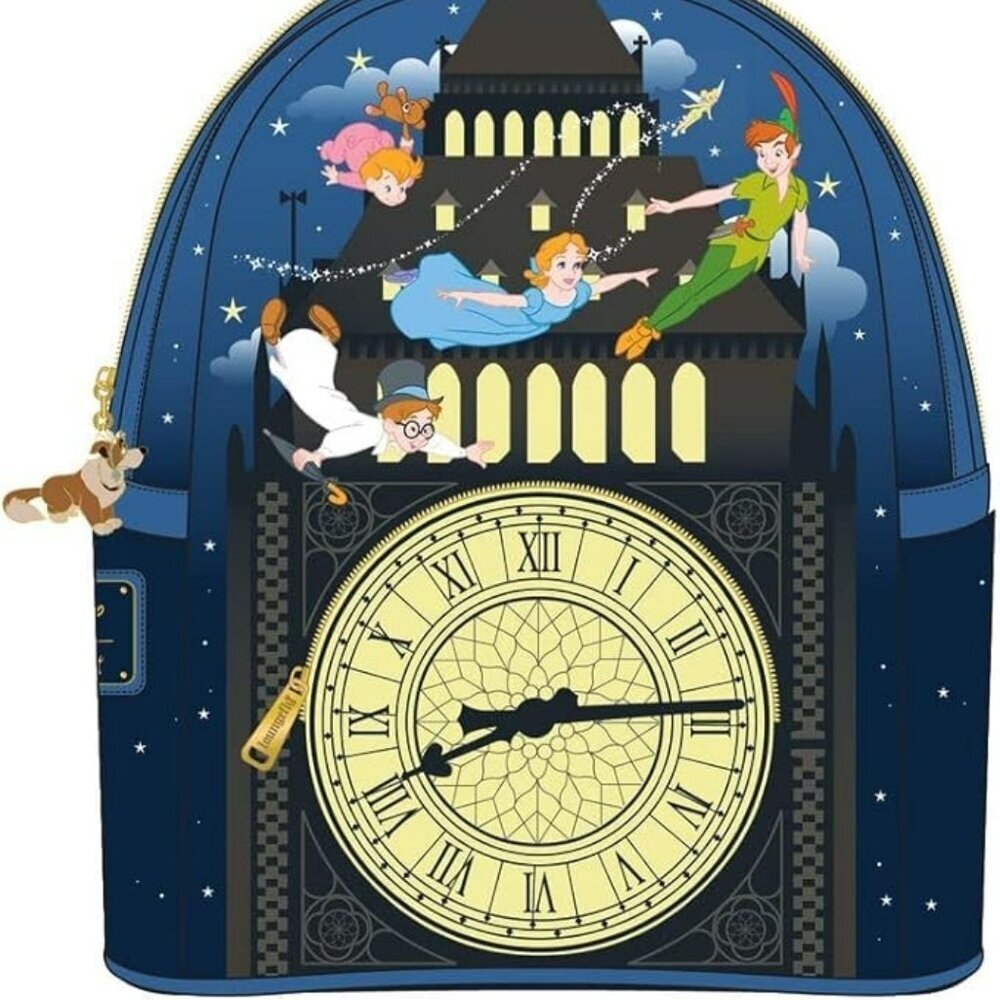 Loungefly Disney Peter Pan Glow Clock with Custom Ears NWT​